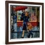 "Leaving Grocery in Rain", April 24, 1954-Amos Sewell-Framed Giclee Print