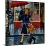 "Leaving Grocery in Rain", April 24, 1954-Amos Sewell-Mounted Giclee Print