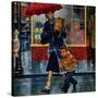 "Leaving Grocery in Rain", April 24, 1954-Amos Sewell-Stretched Canvas