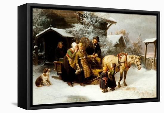 Leaving Home (Dalecarlian Scen)-Bengt Nordenberg-Framed Stretched Canvas