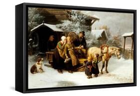 Leaving Home (Dalecarlian Scen)-Bengt Nordenberg-Framed Stretched Canvas