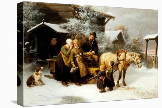 Leaving Home (Dalecarlian Scen)-Bengt Nordenberg-Stretched Canvas