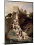 Leaving the Castle, 19th Century-Eugene Isabey-Mounted Giclee Print