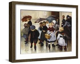 Leaving the Class, 1888-Jules Jean Geoffroy-Framed Giclee Print