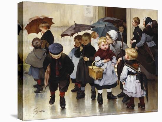 Leaving the Class, 1888-Jules Jean Geoffroy-Stretched Canvas