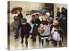 Leaving the Class, 1888-Jules Jean Geoffroy-Stretched Canvas