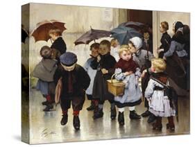 Leaving the Class, 1888-Jules Jean Geoffroy-Stretched Canvas