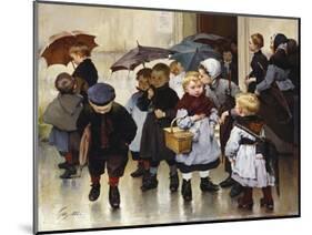 Leaving the Class, 1888-Jules Jean Geoffroy-Mounted Giclee Print