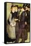 Leaving The Conservatoire-Pierre-Auguste Renoir-Framed Stretched Canvas