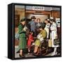 "Leaving the Hospital," October 22, 1949-Stevan Dohanos-Framed Stretched Canvas