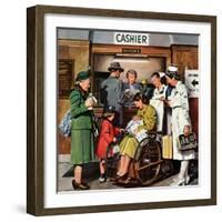 "Leaving the Hospital," October 22, 1949-Stevan Dohanos-Framed Giclee Print