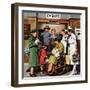 "Leaving the Hospital," October 22, 1949-Stevan Dohanos-Framed Giclee Print