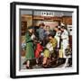 "Leaving the Hospital," October 22, 1949-Stevan Dohanos-Framed Giclee Print