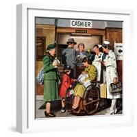 "Leaving the Hospital," October 22, 1949-Stevan Dohanos-Framed Giclee Print