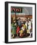 "Leaving the Hospital," Saturday Evening Post Cover, October 22, 1949-Stevan Dohanos-Framed Premium Giclee Print