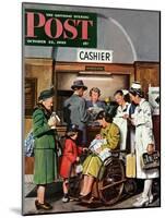 "Leaving the Hospital," Saturday Evening Post Cover, October 22, 1949-Stevan Dohanos-Mounted Premium Giclee Print