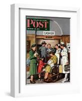 "Leaving the Hospital," Saturday Evening Post Cover, October 22, 1949-Stevan Dohanos-Framed Giclee Print