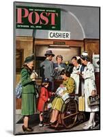"Leaving the Hospital," Saturday Evening Post Cover, October 22, 1949-Stevan Dohanos-Mounted Giclee Print