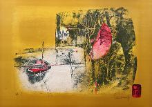 Red Boat and Hut I-Lebadang-Collectable Print