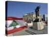 Lebanese Flag and the Martyrs Statue in the Bcd, Lebanon, Middle East-Gavin Hellier-Stretched Canvas