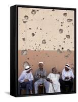 Lebanese Residents Rest in Front of a Wall-null-Framed Stretched Canvas