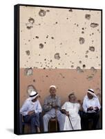Lebanese Residents Rest in Front of a Wall-null-Framed Stretched Canvas