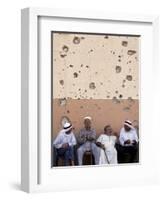 Lebanese Residents Rest in Front of a Wall-null-Framed Photographic Print