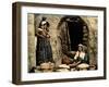 Lebanese Women Making Bread in Front of their House, C.1880-1900-null-Framed Photographic Print