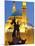 Lebanon, Beirut, Statue in Martyr's Square and Mohammed Al-Amin Mosque at Dusk-Nick Ledger-Mounted Photographic Print