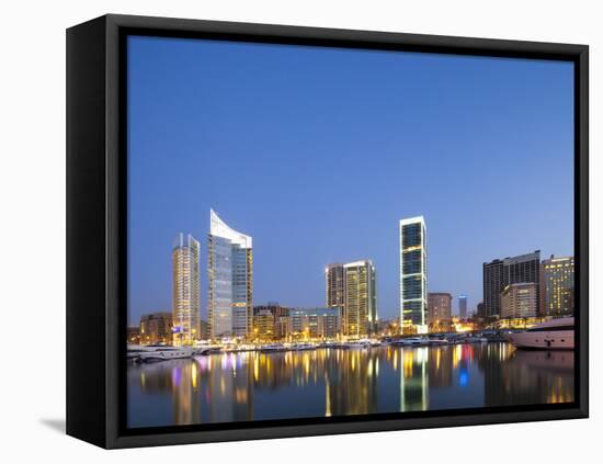 Lebanon, Beirut, the Beirut Skyline from Zaitunay Bay-Nick Ledger-Framed Stretched Canvas