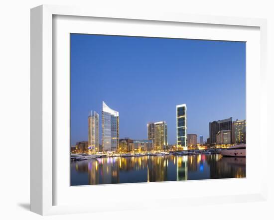 Lebanon, Beirut, the Beirut Skyline from Zaitunay Bay-Nick Ledger-Framed Photographic Print