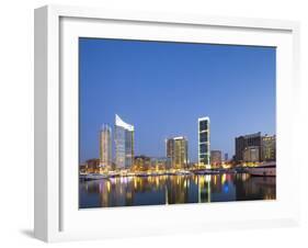 Lebanon, Beirut, the Beirut Skyline from Zaitunay Bay-Nick Ledger-Framed Photographic Print