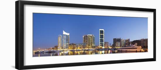 Lebanon, Beirut, the Beirut Skyline from Zaitunay Bay-Nick Ledger-Framed Photographic Print