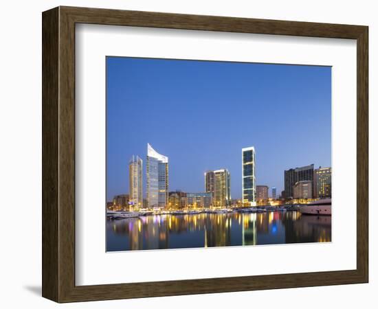 Lebanon, Beirut, the Beirut Skyline from Zaitunay Bay-Nick Ledger-Framed Photographic Print