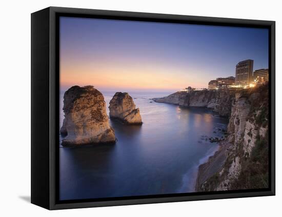 Lebanon, Beirut, the Corniche, Pigeon Rocks-Michele Falzone-Framed Stretched Canvas