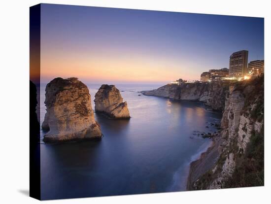 Lebanon, Beirut, the Corniche, Pigeon Rocks-Michele Falzone-Stretched Canvas