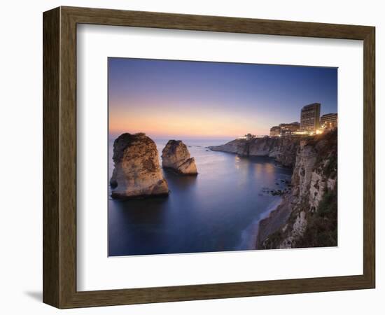 Lebanon, Beirut, the Corniche, Pigeon Rocks-Michele Falzone-Framed Photographic Print