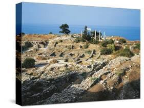 Lebanon, Byblos, Ruins of the Temple of Baalat Gebel and Roman Colonnade-null-Stretched Canvas