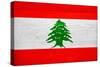 Lebanon Flag Design with Wood Patterning - Flags of the World Series-Philippe Hugonnard-Stretched Canvas