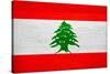 Lebanon Flag Design with Wood Patterning - Flags of the World Series-Philippe Hugonnard-Stretched Canvas