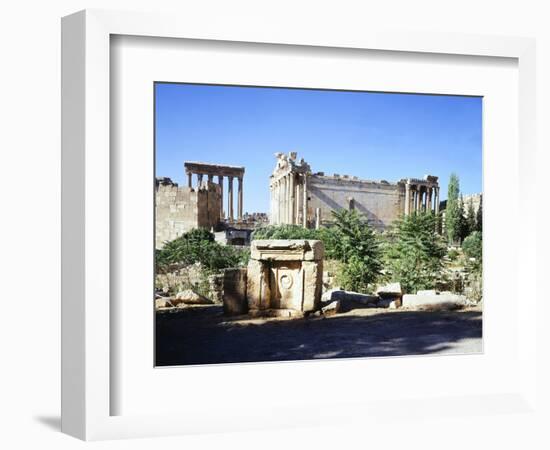 Lebanon, Heliopolis, T Temple of Bacchus with Temple of Jupiter-Baal in Background-null-Framed Giclee Print