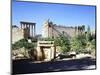 Lebanon, Heliopolis, T Temple of Bacchus with Temple of Jupiter-Baal in Background-null-Mounted Giclee Print