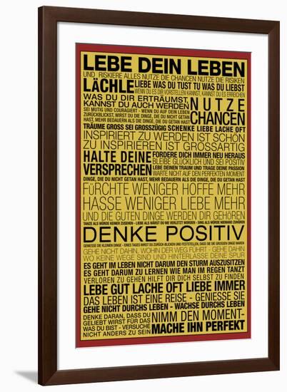 Lebe Dein Leben - This Is Your Life Motivational-null-Framed Art Print