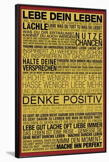 Lebe Dein Leben - This Is Your Life Motivational-null-Framed Art Print