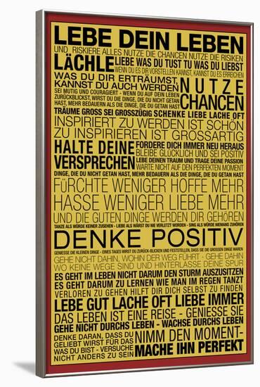 Lebe Dein Leben - This Is Your Life Motivational-null-Framed Art Print