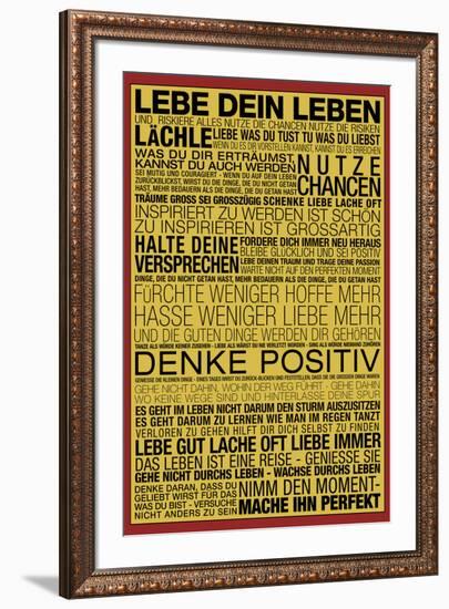 Lebe Dein Leben - This Is Your Life Motivational-null-Framed Art Print