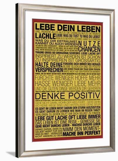 Lebe Dein Leben - This Is Your Life Motivational-null-Framed Art Print