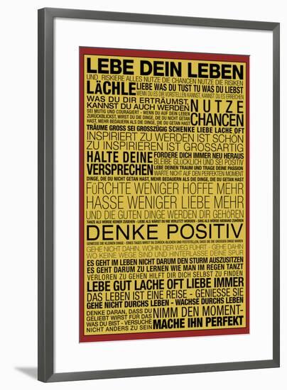 Lebe Dein Leben - This Is Your Life Motivational-null-Framed Art Print