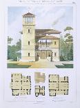 Design from 'Town and Country Houses Based on the Modern Houses of Paris', C.1864 (Colour Litho)-Leblanc-Framed Giclee Print