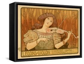 Leçons De Violon, 1898-Paul Berthon-Framed Stretched Canvas
